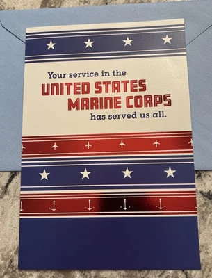 Veteran’s Day UNITED MARINE CORPS Thank You  5.5”x8” Hallmark Greeting Card - Image 1 of 4