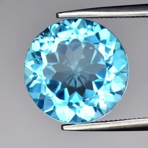 💎 5.28ct 11mm VS Round Natural Sky Blue Topaz - Brazil Gemstone - Picture 1 of 4