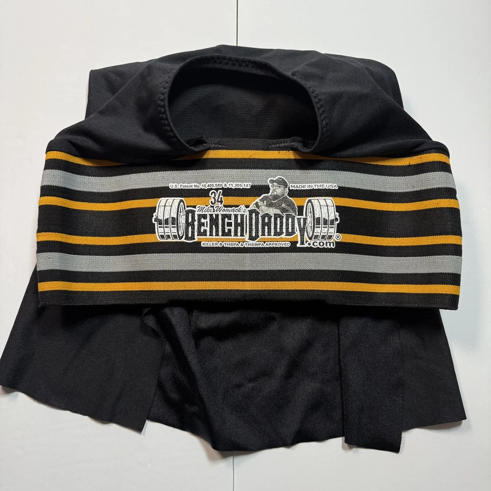 BenchDaddy Mike Womack Killer B Bench Press Sling 34 Black Yellow USA Gear - Image 1 of 4