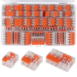 Universal Type Wire Connector Orange Fast Connector New Quick Terminal Block - Picture 1 of 17
