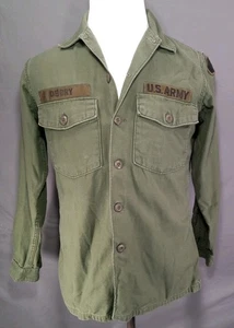 Vintage 1969 US Army Herren Hemd OG-107 Baumwollsatin (Größe: 15,5" x 33") SCHÖN [C] - Bild 1 von 6