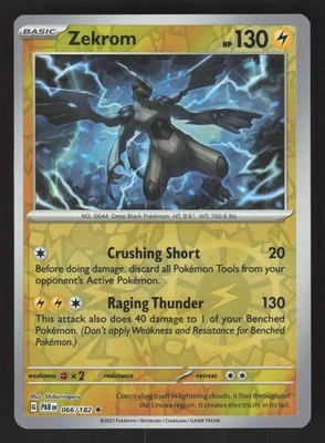 Zekrom 066/182 Reverse Holo Pokemon SV04: Paradox Rift - Image 1 of 2