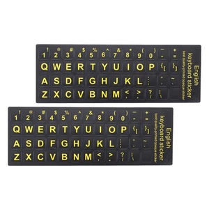 2 pièces autocollants clavier lettres uk anglais couverture ordinateur bureau - Photo 1/12