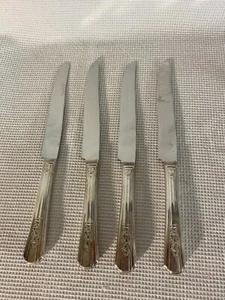 Oneida Rosalie Wm A Rogers 1938 Versilbert Abendessen Messer 9,25" Besteck Set 4 - Bild 1 von 4