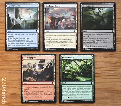 Set of 5 Utility Lands Set BFZ Zendikar MTG *NM* Magic Taplands Group English - Image 1 of 2