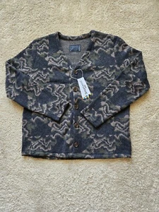 Smartwool Jiberish cardigan merino wool blend charcoal heather camo mens L - Picture 1 of 9