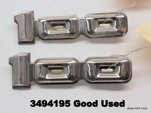 GOOD USED MoPar 1972-76 Dodge Truck "100" NAMEPLATE PAIR 3494195 - Bild 1 von 1