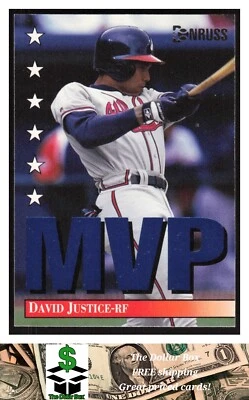 1994 Donruss MVP #1 David Justice - Atlanta Braves - Image 1 of 2