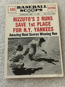Phil Rizzuto's 2 Runs Save 1st Place For Yankees 1961 Nu-Card Scoops #445. - Picture 1 of 2