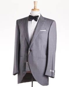 Canali Light Gray Peak Lapel Wool Tuxedo 42R (Eu 52) Formal Suit NWT - Picture 1 of 11
