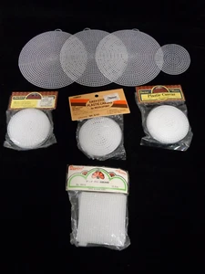 44pcs Plastic Mesh Canvas - 3" Round, 3" Square, 6" Round - Picture 1 of 5