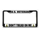 U.S. Veteran Don't Tread On Me Military Black Metal License Plate Frame Border