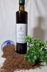Leinöl 750 ml 0,75l Lein Öl, Speiseöl, naturtrüb, schonend kaltgepresst - Bild 1 von 1