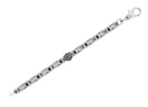 Harley-Davidson Men's Classic Bar & Shield Double Link Bracelet HSB0010 - Picture 1 of 3