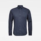 G-Star Shirt 'DRESSED SUPER SLIM SHIRT L/S' Mazarine Blu Super Slim Fit Size XS 