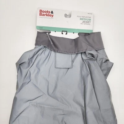 Botas y Barkley Chaqueta Mediana Completamente Reflectante Mascota Perro Ropa Gris Talla M Foto 1 de 4