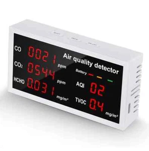 Air Quality Detector 5-in-1 Air Quality Monitor W17 for CO CO2 HCHO AQI TVOC - Picture 1 of 8