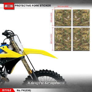 MX Fork Sticker Kit Vinyl Graphics for Yamaha Beta Suzuki Dirt Bikes Camouflage - Picture 1 of 50