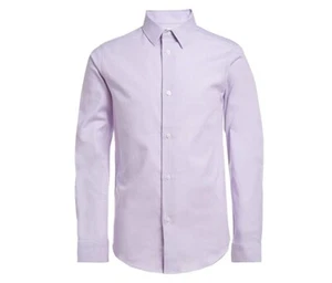 Calvin Klein Long Sleeve Dress Shirt With Buttoned Cuffs Purple Size 14 - Picture 1 of 12