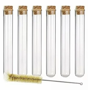 DEPEPE 20pcs 35ml Glass Test Tubes 20 x 150mm with Cork Stoppers and Brush - Picture 1 of 8