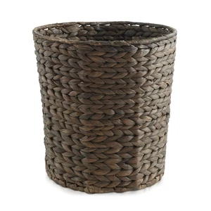 Bathroom Trash Can - Espresso, Woven Hyacinth Wicker Waste Basket for Office - Picture 1 of 1