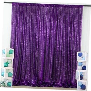 Sequin Backdrop Curtain Photo Booth Backdrop Glitter Backdrop 4FTx6FT Purple - Picture 1 of 7