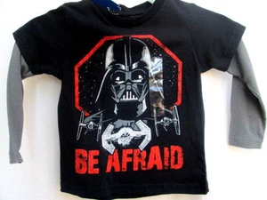 STAR WARS..DARTH VADER..BE AFRAID..LONG SLEEVE..LAYERED..T-SHIRT..TODDLER sz 2 - Picture 1 of 3