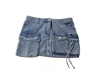 Steve Madden Blue Denim Cargo Mini Skirt Women’s Size 6, Utility Y2K Style - Picture 1 of 8