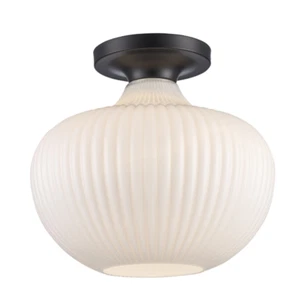 Trans Globe Lighting 16180-BK Aristo Semi-Flush Mount Black - Picture 1 of 3
