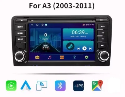 Stereo Auto Android Audi A3 8P 03-12 CARPLAY Navigatore Bluetooth Wifi USB GPS  - Immagine 1 di 4