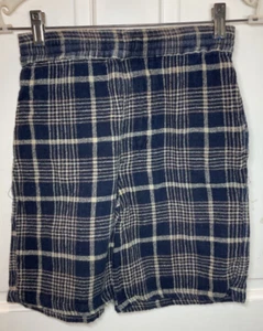 WEST COAST BOYS PAJAMA SLEEP SHORTS SIZE M BLUE PLAID 100% COTTON EUC - Picture 1 of 2
