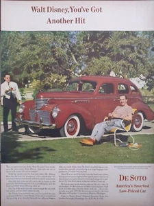 1939 vintage Walt Disney advertisement for De Soto vehicle. Pinocchio - Picture 1 of 1