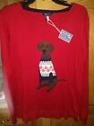 NWT Joules Miranda Lab LABRADOR Dog Red Holiday Christmas Sweater UK 16 US 12