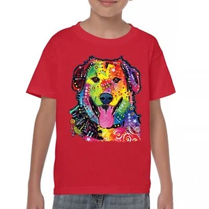 Dean Russo Cute Neon Dog Youth T-shirt Rescue Adopt A Pet Colorful Pet Kids - Picture 1 of 50