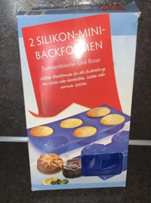 Silikon Backformen Mini , Sonnenblume + Rose Neu in OVP - Bild 1 von 4