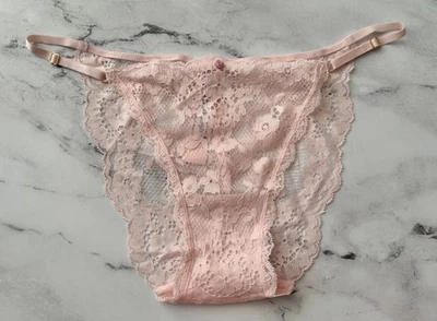 Victoria's Secret Tanga Bikini Panty Dream Angels Nuevo con Etiquetas Rosa Encaje Ajustable Foto 1 de 3