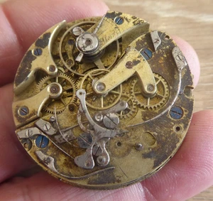 GOOD ANTIQUE GENTS CHRONOGRAPH POCKET WATCH MOVEMENT - Picture 1 of 3