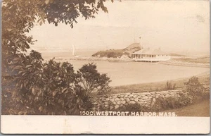 Vintage 1911 WESTPORT, Massachusetts Real Photo RPPC Postcard "HARBOR" Panorama - Imagen 1 de 2
