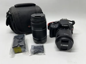 Kit de cámara réflex digital Canon EOS Rebel SL1 con lentes de 18-55 mm y 55-250 mm + bolsa + extras - Imagen 1 de 8