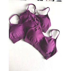 Athleta Lote de 3 Sujetadores Deportivos Ajustables Púrpura Sin Costuras Paquete de 3 Entrenamiento Yoga Pequeño - Imagen 1 de 6