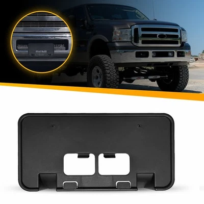 Fits 2008-2010 Ford F250 Super Duty Front License Plate Tag Frame Bracket Black - Image 1 of 4