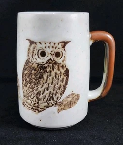 Otagiri Otigiri Owl Mug Japan Stoneware Brown Cream Cute! - Picture 1 of 6