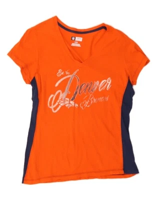 NFL Womens Denver Broncos Graphic T-Shirt Top UK 14 Large Orange AE01 - Image 1 of 3
