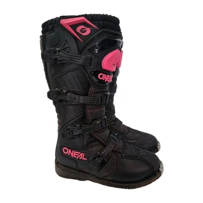 Bota de ciclista O'Neal para mujer negra/rosa, motocross todoterreno, talla 9 Foto 1 de 4