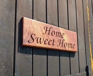 1" Personalised Utile House Sign Engraved Wood Bespoke Plaque Outside Address - Picture 1 of 10