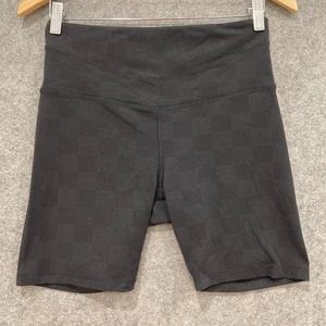 Lorna Jane Shorts Womens Size Medium Black Check Biker Fitted Gym Yoga 29102 - Picture 1 of 9