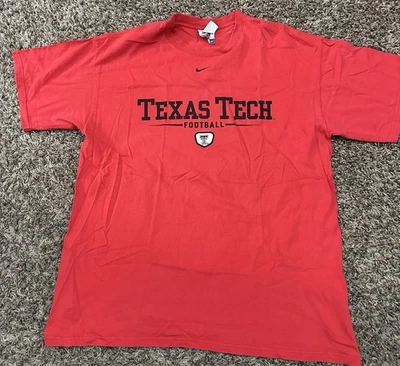 Vintage Nike Team Center Swoosh Texas Tech Red Raiders T-Shirt Mens Size Large - Image 1 of 4