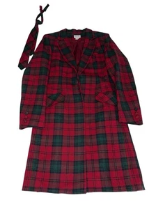 Vintage Steckenpferd Sattelsitz Tagesmantel Damen Medium Weihnachten kariert Wolle - Bild 1 von 18
