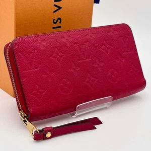 Louis Vuitton Zippy Wallet Monogram Empreinte Red Long Wallet From Japan - Picture 1 of 12