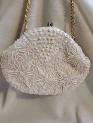 Bolso de Noche Vintage Perla y Lentejuelas Mister Ernest Simon Hong Kong Formal Novia Foto 1 de 4